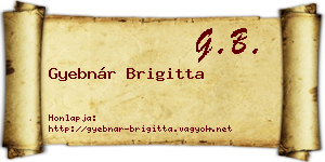 Gyebnár Brigitta névjegykártya